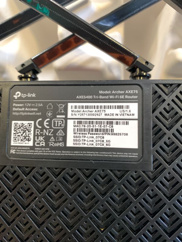 Photo 1 of TP-Link AXE5400 Tri-Band WiFi 6E Router (Archer AXE75), 2025 PCMag Editors' Choice, Gigabit Internet for Gaming & Streaming, New 6GHz Band, 160MHz, OneMesh, Quad-Core CPU, VPN & WPA3 Security