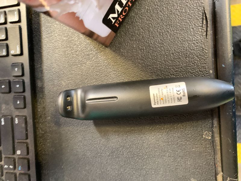 Photo 1 of Dynooper Electric Milk Frother Handheld: coffee frother rechargeable 3 in 1 - LED Display, Wireless Charging - 3 Speeds, Stainless Steel Whisk for Latte, Cappuccino - Jet Black