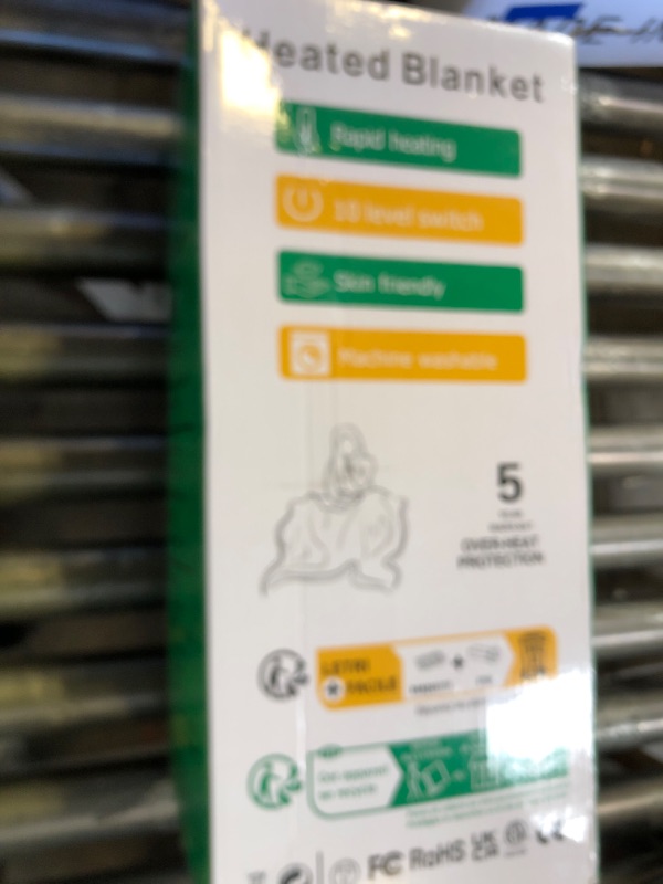 Photo 1 of Electric Heated Blanket Queen Size 84''x90'' - Dual-Control Heating Blanket, Soft & Warm Flannel 10-Level Temperature Control, 8 Hours Auto Off, Rapid Heating & Overheat Protection