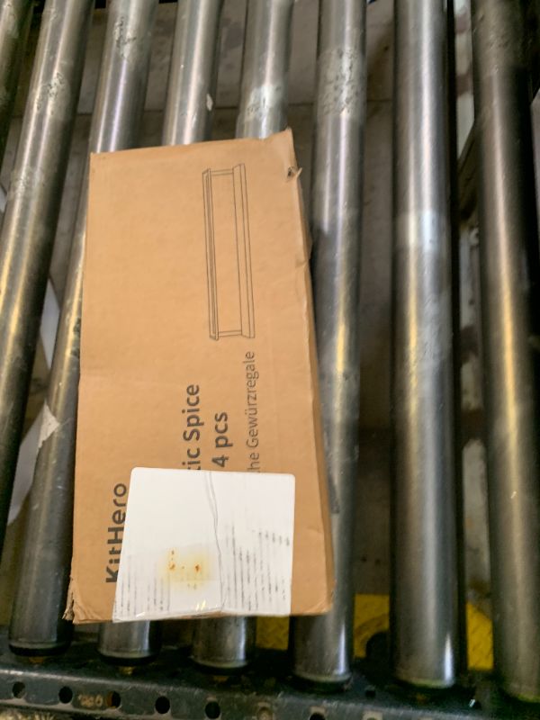 Photo 1 of KitHero 4 Pack Strong Magnetic Spice Rack Organizer for Refrigerator and Microwave Oven, Metal Fridge Shelf, Space Saver for Kitchen Organization and Storage, Black