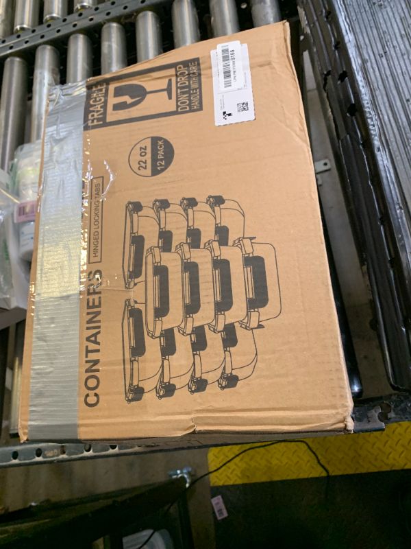 Photo 1 of GULFLIN 12 Pack 22oz Glass Meal Prep Containers, Food Storage Containers with Lids, Air-Tight, Leak-Resistant, Freezer to Microwave Safe - Grey Set