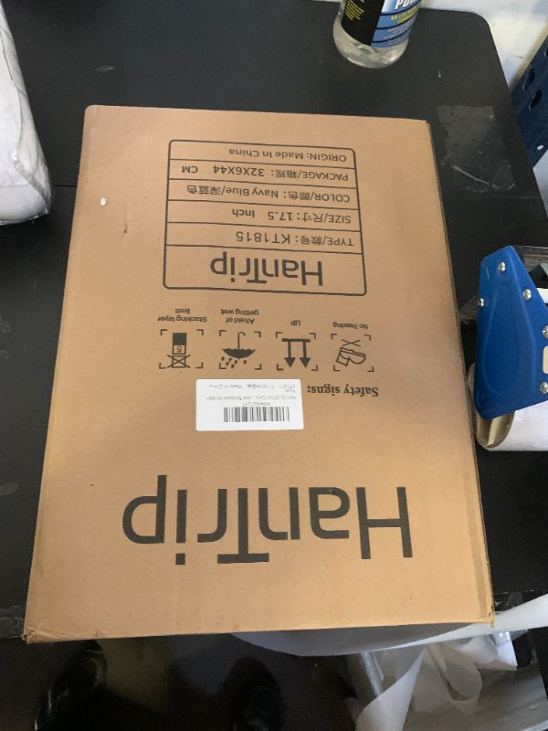 Photo 1 of HanTrip Travel Laptop Backpack for Women Men, 18 Inch Large Work Backpack for Commuter College School Book Bags, Water Resistant Backpack with Luggage Strap Water Bottle Pocket Chest Strap, Navy Blue