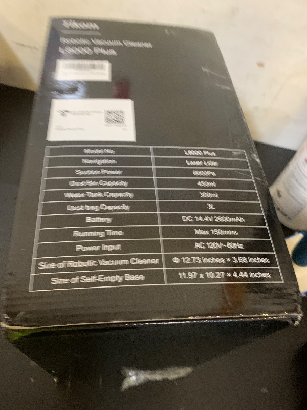 Photo 1 of Tikom Robot Vacuum and Mop, 6000Pa Robotic Vacuum Cleaner with Self-Emptying Base, 90 Days Capacity, LiDAR Navigation, Home Mapping, Ideal for Pet Hair, Hard Floors, Carpet (L8000 Plus)