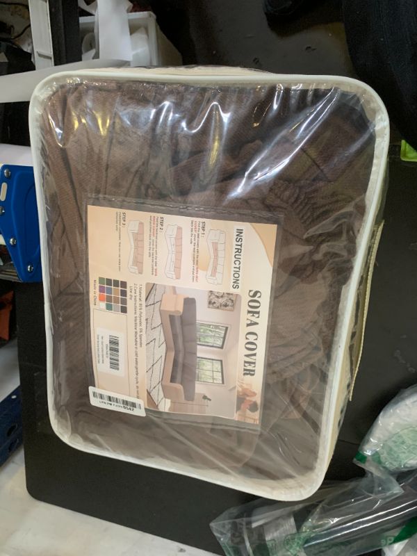 Photo 1 of Arfntevss Sectional Couch Covers L Shape 5 Seat Couch Cushion Covers Fitted Stretch Corner Sectional Sofa Cover for Dog 11-Piece Soft U Shaped Furniture Protector (5 Seat 6 Back Cushion, Dark Brown)