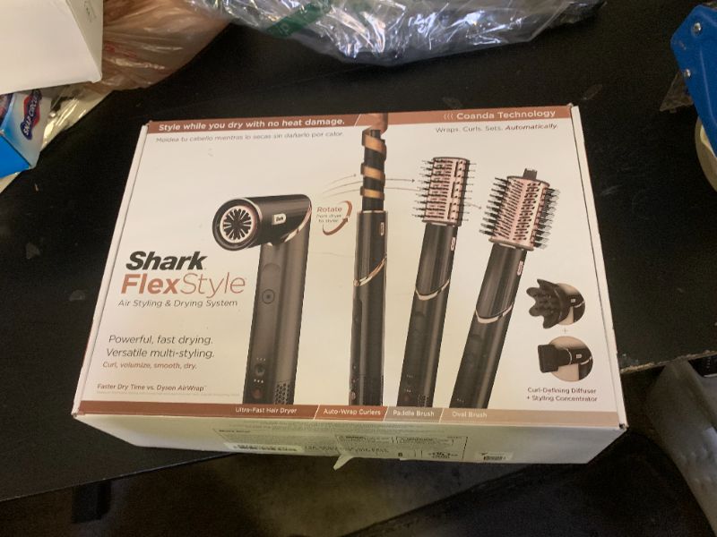 Photo 1 of Shark Hair Dryer | FlexStyle Hair Styling System | Portable & Powerful Blow Dryer Brush | Hair Curler & Volumizer | 6 Styling Tools Included | Best for All Hair Types | Black | HD440BK