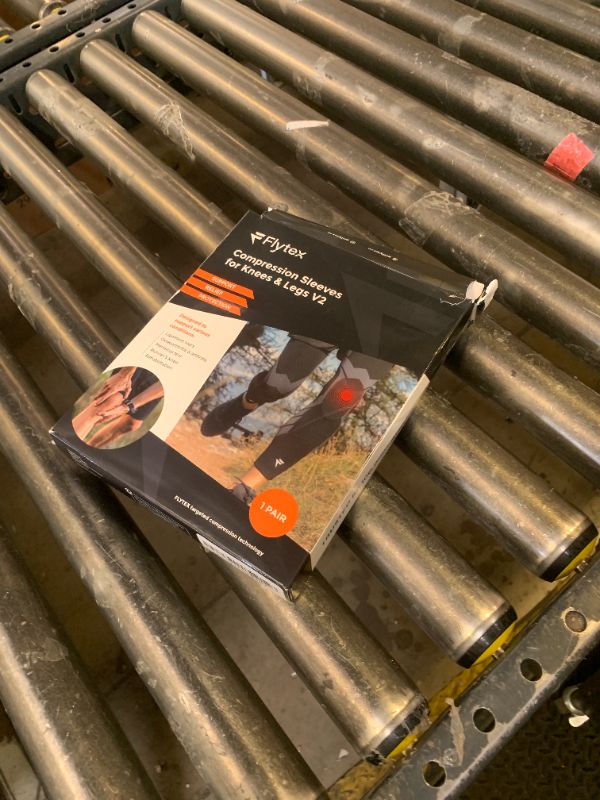 Photo 1 of FLYTEX – Knee Compression Sleeves – Pain & Injury Relief for Knees – Osteoarthritis, Meniscus Tear, Cruciate Ligament, IT Band Syndrome – Ideal for Running, Hiking, Cycling, Fitness, Basketball - M