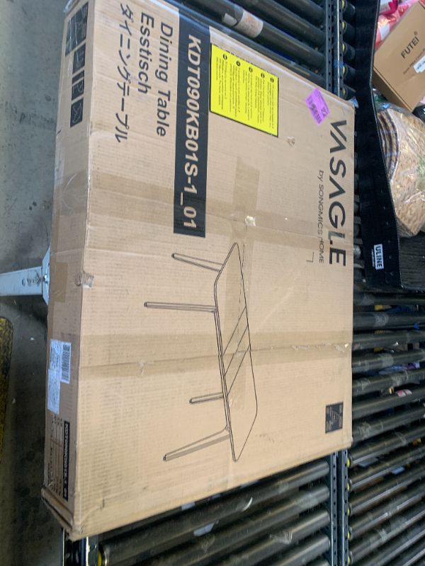 Photo 1 of VASAGLE MAEZO Collection - Extendable Dining Table for 4/6/8, Kitchen Table with Tapered Legs, Curved Transitions, for Dining Room, Kitchen, Home Office, Honey Brown UKDT090K01V1