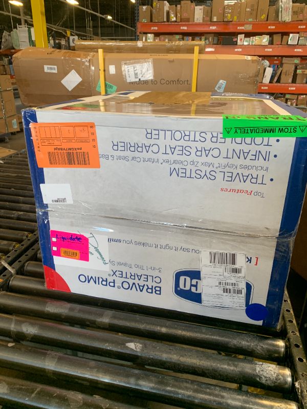 Photo 1 of Chicco Bravo Primo ClearTex 3-in-1 Trio Travel System, Bravo Primo Quick-Fold Stroller with KeyFit Max Zip ClearTex Infant Car Seat and Base, Somerset/Black