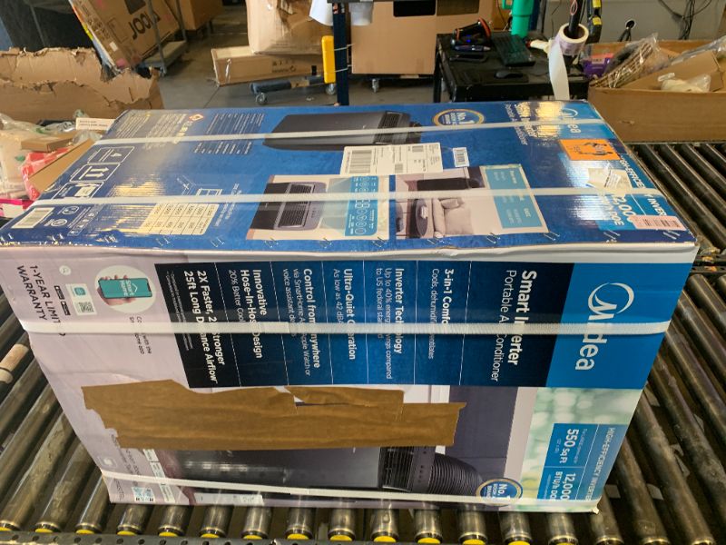 Photo 1 of Midea Duo 14,000 BTU (12,000 BTU SACC) High Efficiency Inverter, Ultra Quiet Portable Air Conditioner, Cools up to 550 Sq. Ft., Works with Alexa/Google Assistant, Includes Remote Control & Window Kit --FACTORY SEALED--