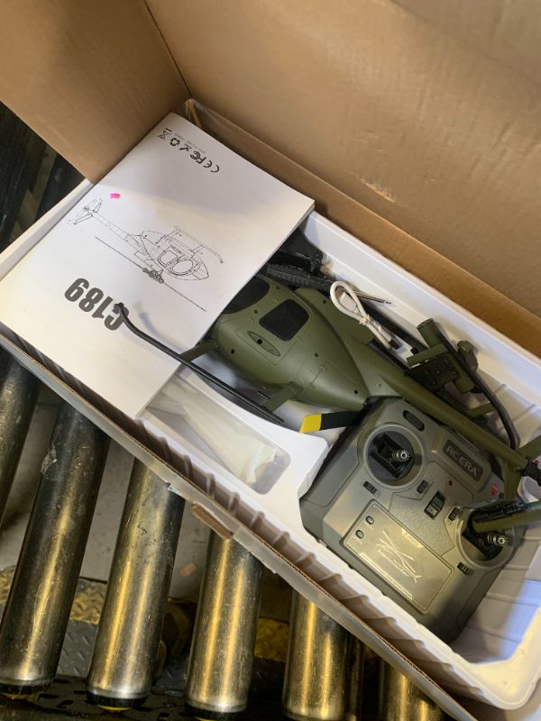 Photo 1 of GoolRC C189 RC Helicopter, 4CH Remote Control Helicopter, 1:28 Scale 2.4GHz MD500 RC Aircraft with 6-Axis Gyro, Brushless Motor, One Key Take Off/Landing, 2 Batteries for Adults (Green)
