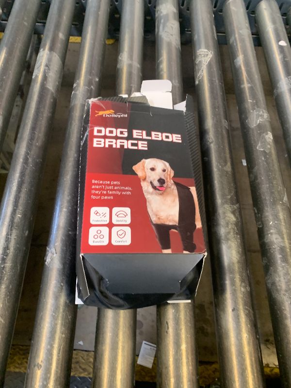 Photo 1 of Dollephi Dog Elbow Brace for Shoulder and Front Leg, Hot/Cold Compress for Arthritis, Dysplasia, Hygroma, Calluses, Helps Wound Healing, Prevents Licking and Biting(L)