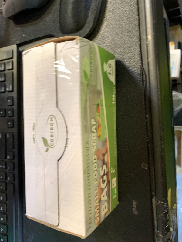 Photo 1 of 100% Compostable 1.6 Gallon Trash Bags, 6 Liter, 150 Count Kitchen Food Scrap Small Compost Bags for Countertop Bin with Europe EN13432 Certified