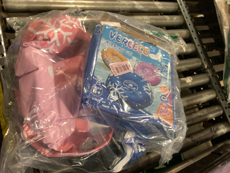 Photo 1 of 1/3 Packs Snow Tube Inflatable Sleds for Kids Snow Tubes for Sledding Heavy Duty 36'' Snow Sleds for Kids and Adult with Handles Outdoor Snow Toys Set for Boys Girl 3PCs-Mix