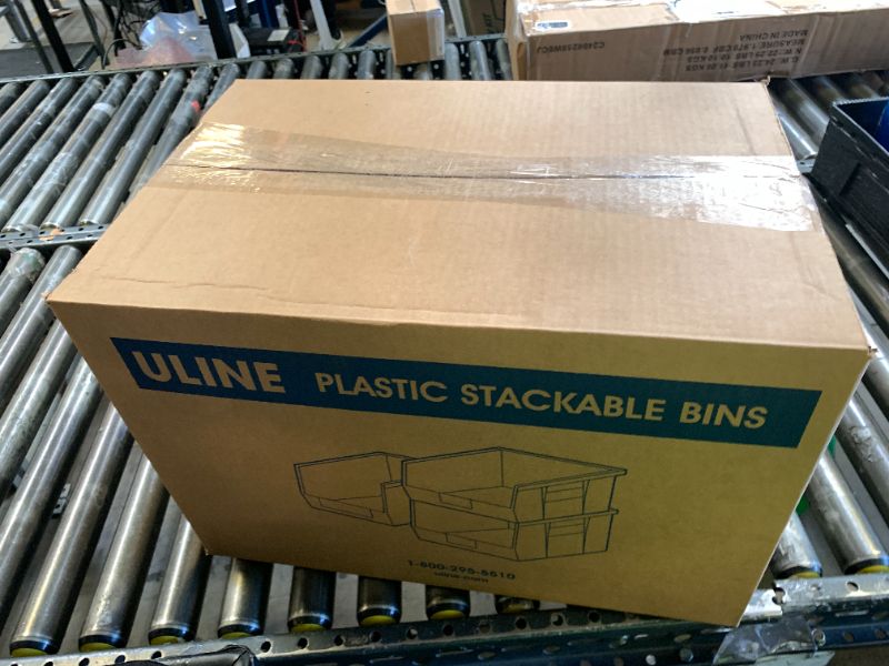 Photo 1 of Hudson Exchange 14.5 x 5 x 5" (10 Pack) Plastic Nesting Storage 12” Shelf Bin Container -Black