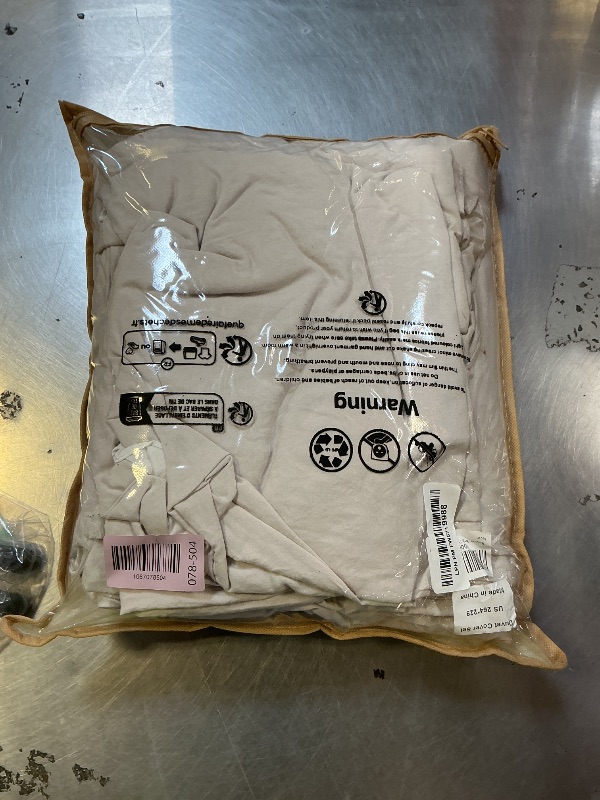 Photo 1 of Bedorm Beige Duvet Cover Set King Ruffle Bedding Set Pleat Ruffled Shabby Chic Comforter Cover Extra Soft & Easy Care White Boho Duvet Cover with Zipper Closure