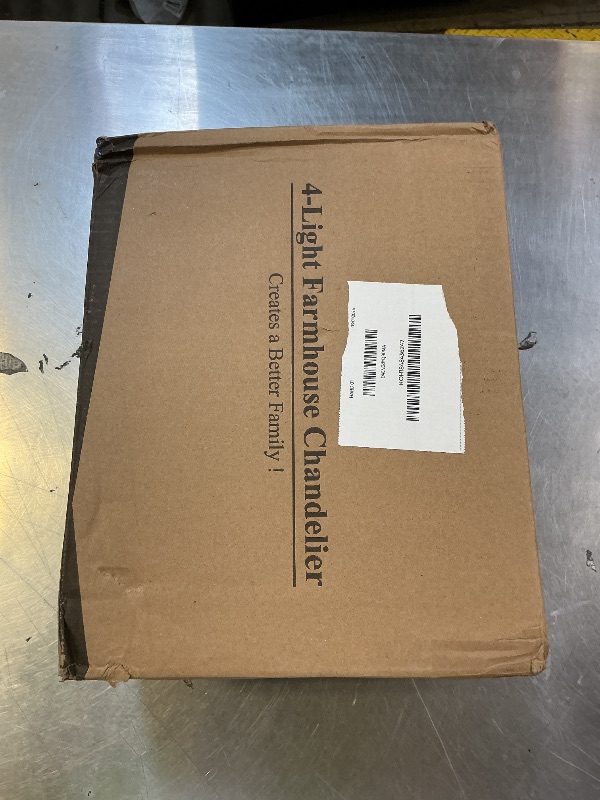 Photo 1 of CNRATYE 4-Light Farmhouse Drum Chandelier, Rustic Industrial Round Metal Hanging Light Fixture for Dining Room Foyer Entryway Kitchen Bedroom Living Room, Antique Woodgrain Finishe