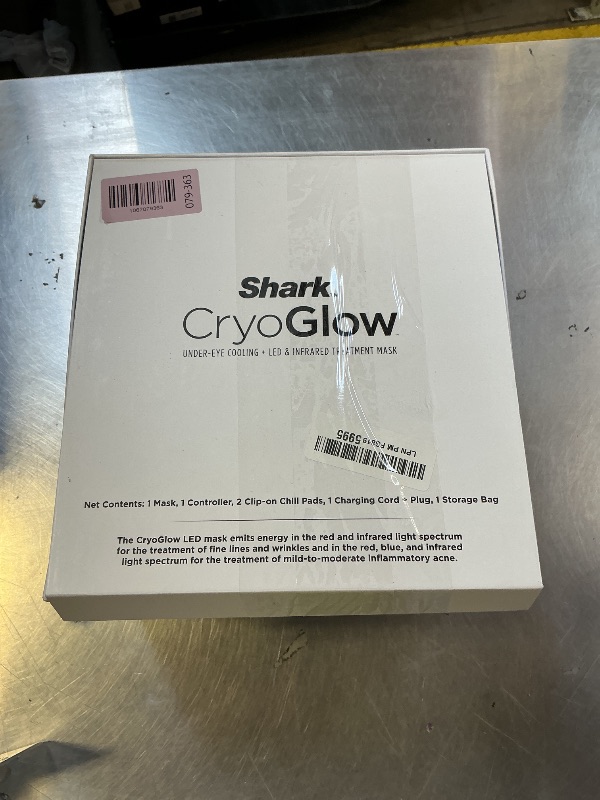 Photo 1 of Shark CryoGlow LED Face Mask with Under-Eye Cooling, Anti-Ageing & Blemish Repair, Red & Blue LED, Infrared Light Therapy, USB-C, Remote Control, Storage Bag, Blue Frost, FW312