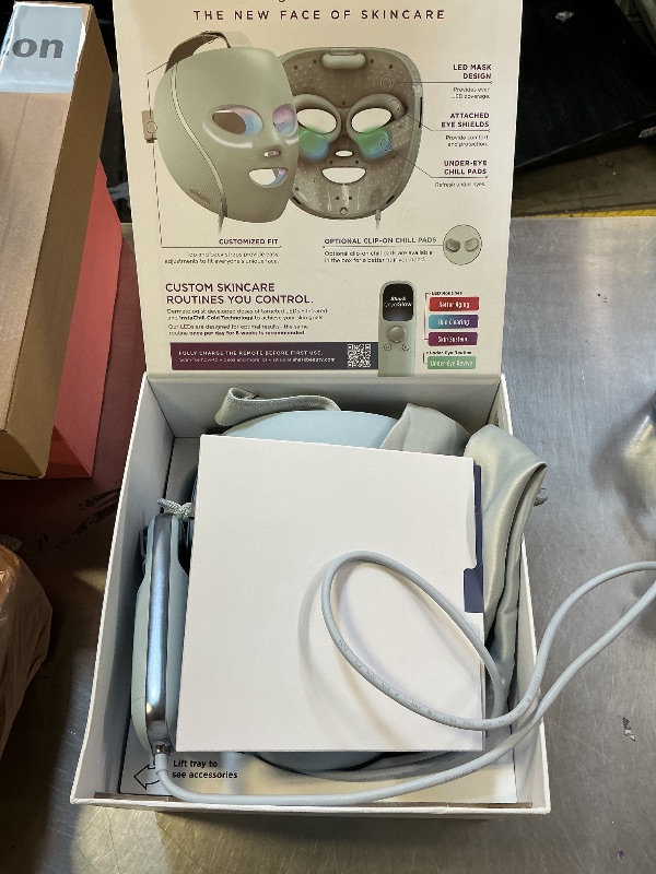 Photo 1 of Shark CryoGlow LED Face Mask with Under-Eye Cooling, Anti-Ageing & Blemish Repair, Red & Blue LED, Infrared Light Therapy, USB-C, Remote Control, Storage Bag, Blue Frost, FW312