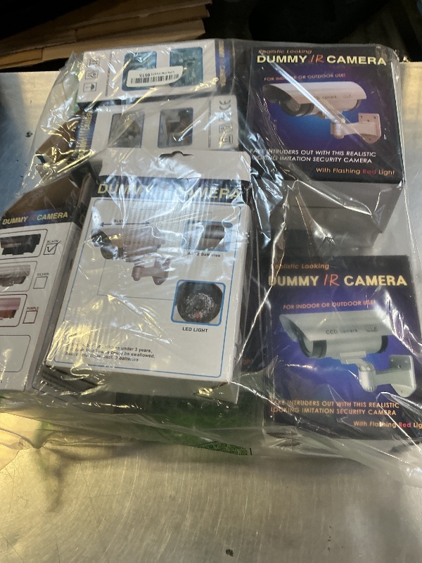 Photo 1 of Macarrie 8 Pcs Fake Camera Dummy Security Camera with Flashing LED Light Realistic Plastic Fake Video CCTV for Indoor Outdoor Home Office Store, No Battery Included(Black)