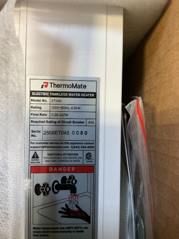 Photo 1 of Tankless Water Heater Electric for Sink Faucet, ThermoMate 4500W 120V Small Point of Use Instant Hot Water Heater with Temperature Display, Self-modulating, CSA Certified