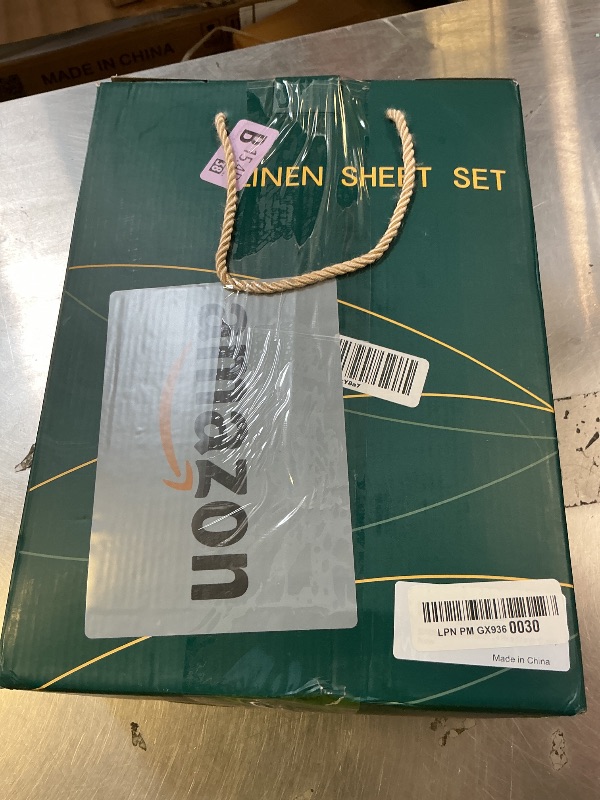 Photo 1 of SONORO KATE 100% French Pure Linen Sheets, Breathable and Durable Linen Queen Size Sheets, Anti-Tear Linen Bed Sheets, Machine Washable, 16 Inch Deep Pocket - 4 Piece (Orange, Queen)