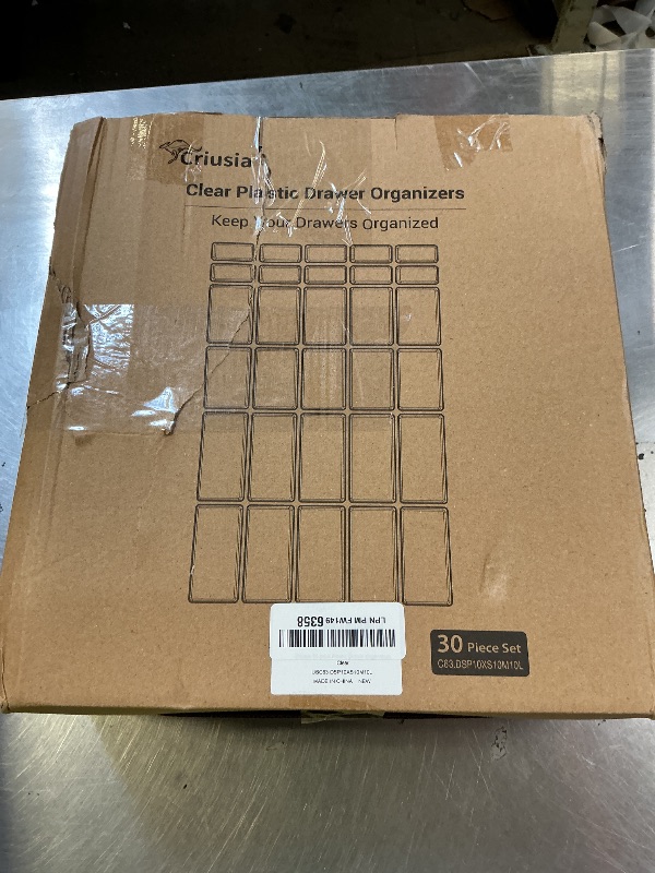 Photo 1 of Criusia 30 Pack Large Clear Plastic Drawer Organizer Bins - Acrylic Kitchen Drawer Organization and Storage Dividers for Utensils Gadgets, Office Bathroom and Vanity Organizer for Makeup Accessoires