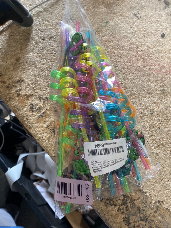 Photo 1 of **Pic for reference**LEDUO 24Pcs Glitter Princess Party Favors-Reusable Crown Drinking Straws - Birthday Party Supplies-Boys Girls Party Decorations-Princess Theme Birthday Party Crazy Silly Straw with 2 Cleaning Brushes