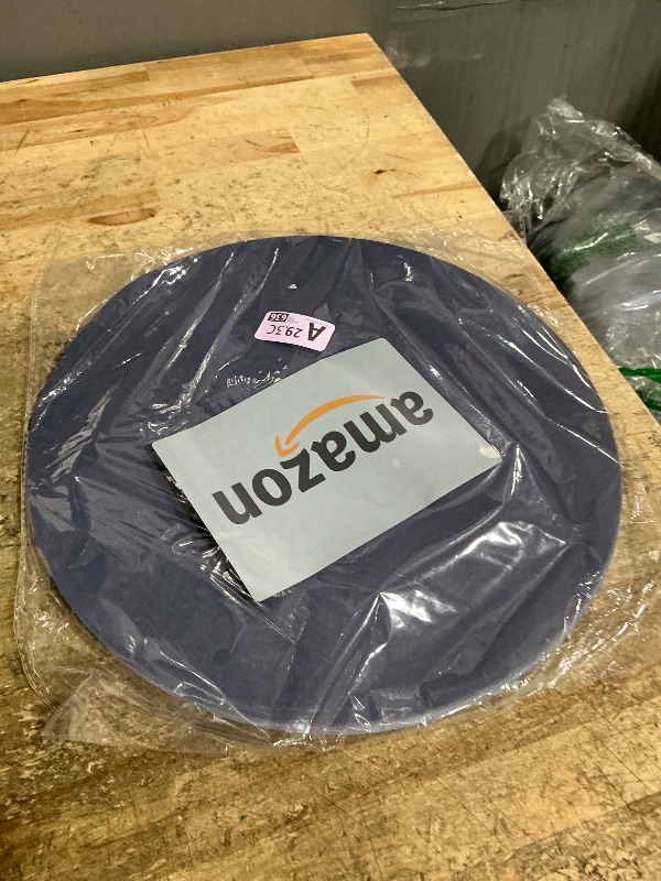 Photo 1 of  Navy Blue Paper Place Mats Blue Round Disposable Table Mats Decorative Placemats for Wedding Bridal Shower Navy Blue Birthday Party Dining Decor