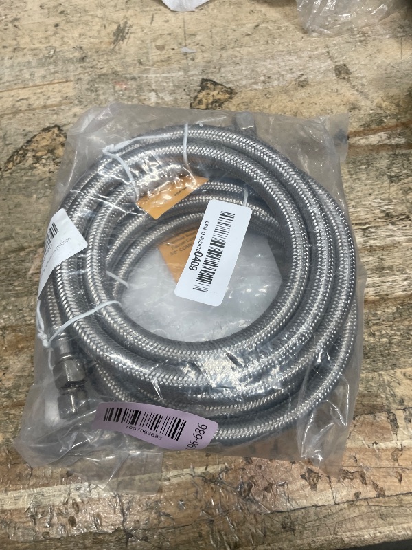 Photo 1 of [2-Pack] PROCURU 60" (5Ft) x 3/8" Comp x 1/2" FIP Faucet Hose Connector, Stainless Steel Braided Supply Line, Certified Safe (9SF60-2P)