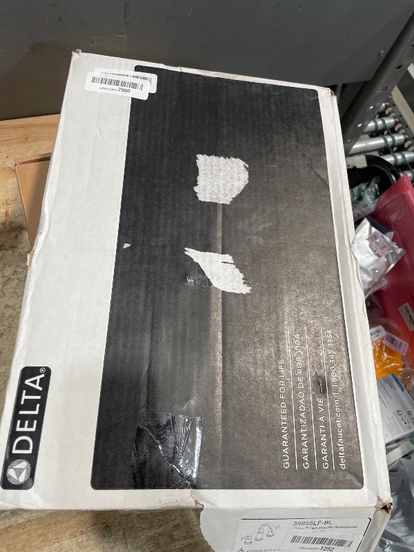 Photo 1 of ***SEE NOTES**Delta Albion Matte Black Bathroom Faucet 3 Hole, 8 Inch Widespread Bathroom Sink Faucet for Vanity, Metal Push-Pop Drain Assembly, Matte Black 35855LF-BL