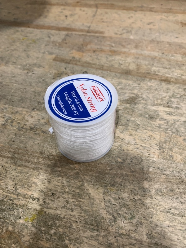 Photo 1 of 0.8mm Nylon Cord for Bracelet Making, Strong Non-Stretch Craft String for Braiding, Colorfast Nylon Braided Thread for DIY Bracelets, Macrame, Keychains, Dream Catchers (White)