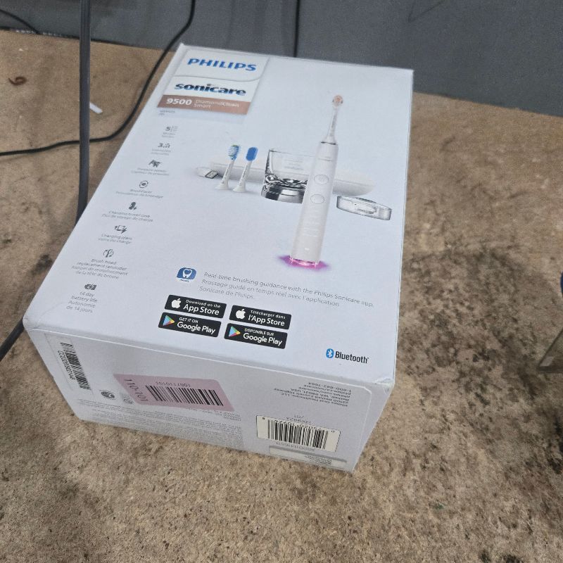 Photo 1 of **HANDLE ONLY** 
Philips Sonicare DiamondClean Smart 9500 Electric Toothbrush, Sonic Toothbrush with App, Pressure Sensor, Brush Head Detection, 5 Brushing Modes and 3 Intensity Levels, White, Model HX9923/01