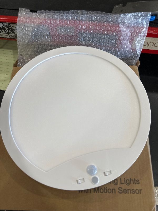 Photo 1 of ***ONLY ONE LIGHT**

1-Pack 20W Motion Sensor Ceiling Lights Hard-Wired, 9Inch Indoor Motion Activated LED Ceiling Light Fixtures with 3 Modes, 4000K Flush Mount Lights for Closet Stairwell Hallway, NOT Battery Operated