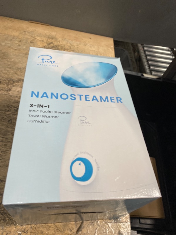 Photo 1 of ***MISSING PARTS- SEE PHOTOS/NOTES***
Pure Daily Care NanoSteamer Large 3-in-1 Nano Ionic Facial Steamer with Precise Temp Control - Humidifier - Unclogs Pores - Blackheads - Spa Quality - Bonus 5 Piece Stainless Steel Skin Kit (Teal)