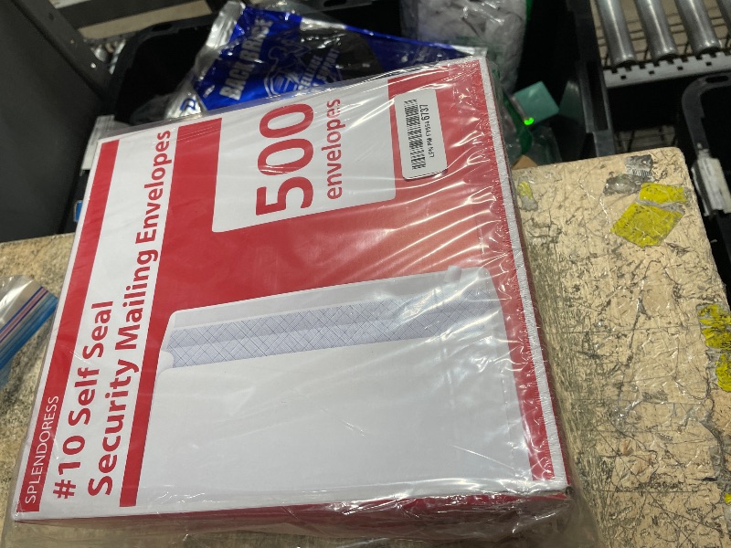 Photo 1 of #10 Envelopes Letter Size Self Seal | 500 Business Mailing Security Peel and Sealing Envelope | 100% Tinted | no 10 White Windowless Legal Regular Plain Envelops Pack | 4-1/8 x 9-1/2 Inches | 24 LB