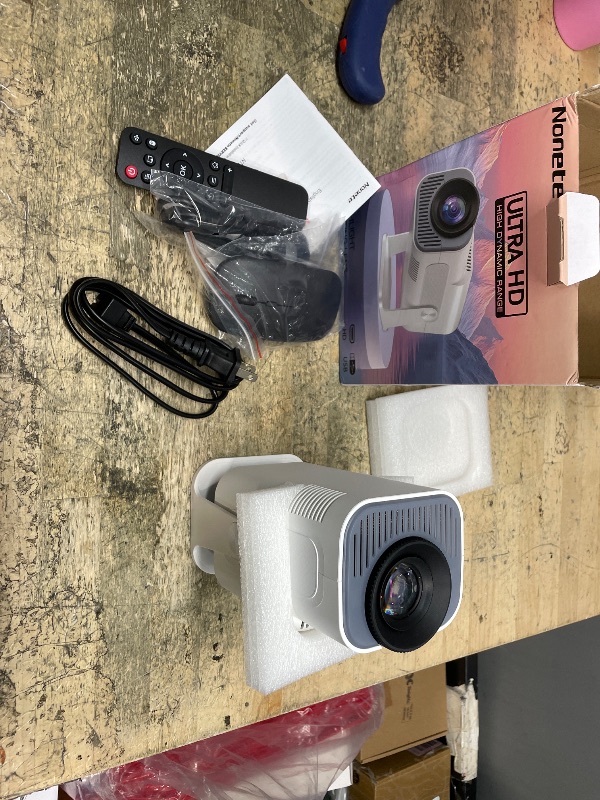 Photo 1 of [Projector 2026 Upgraded] Mini Projector Support 4K 1080P Auto Keystone 270°Rotatable with WiFi 6 and Bluetooth 5.2 Projector Portable Compatibile with HDMI/TV Stick/Memory Stick/Laptop,White