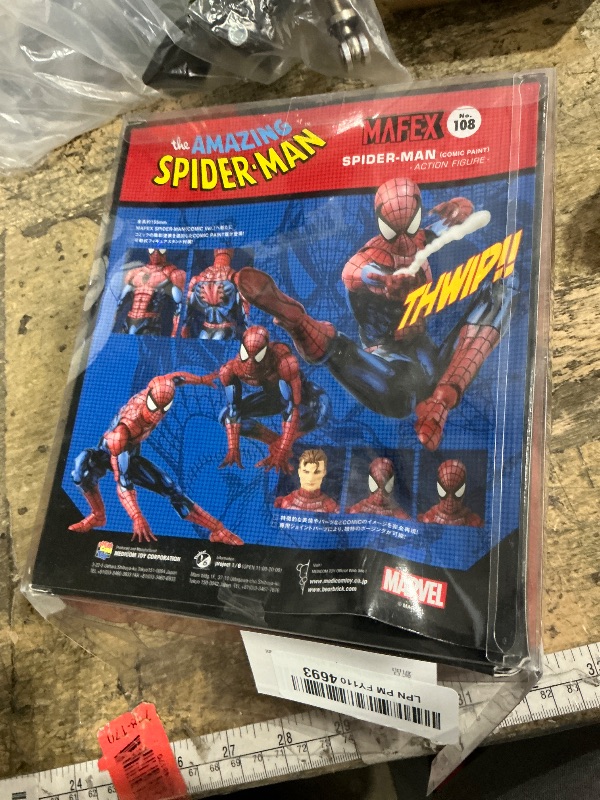 Photo 1 of ***MISSING PARTS***Medicom MAFEX No.108 Spider-Man Action Figure - Comic Paint, Marvel, 1 Count