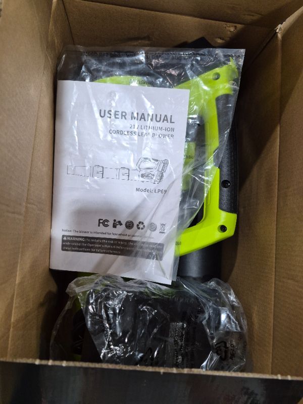 Photo 1 of **************Missing batteries*************
LEAPUL Leaf Blower Cordless, 21V Electric Leaf Blower with 2×2.0Ah Batteries & 1 Fast Charger, Lightweight Battery Powered Blower for Lawn Care, Patio Cleaning