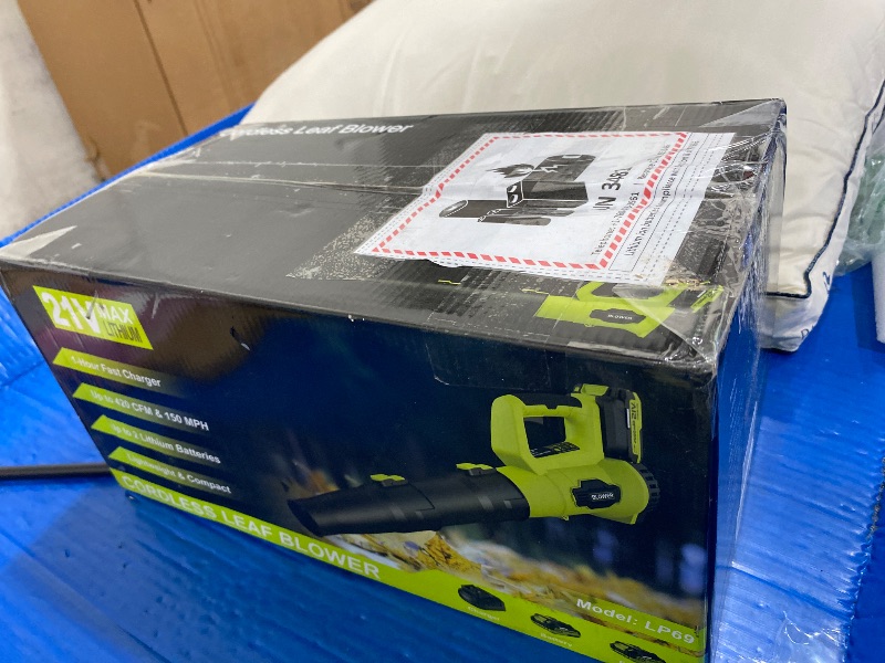 Photo 1 of **************Missing batteries*************
LEAPUL Leaf Blower Cordless, 21V Electric Leaf Blower with 2×2.0Ah Batteries & 1 Fast Charger, Lightweight Battery Powered Blower for Lawn Care, Patio Cleaning