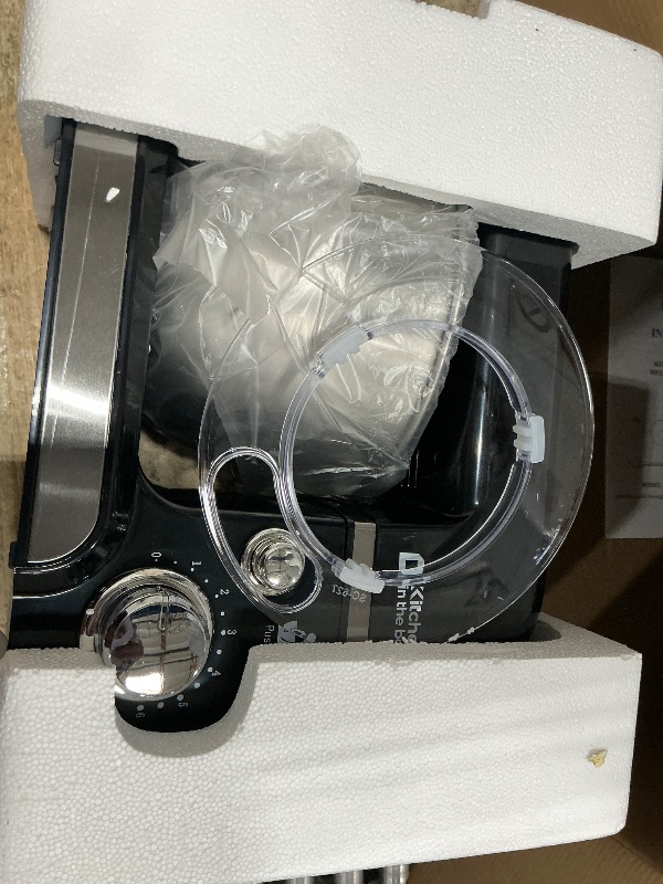 Photo 1 of ***DAMAGED - SEE NOTES/PICTURES*** Kitchen in the box Stand Mixer,3.2Qt Small Electric Food Mixer,6 Speeds Portable Lightweight Kitchen Mixer for Daily Use with Egg Whisk,Dough Hook,Flat Beater (Black)