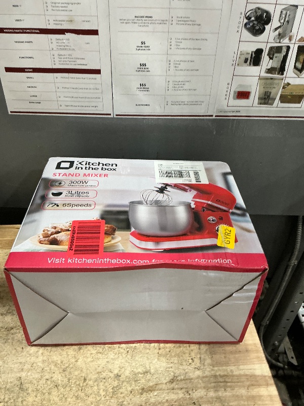Photo 1 of ***DAMAGED - SEE NOTES/PICTURES*** Kitchen in the box Stand Mixer,3.2Qt Small Electric Food Mixer,6 Speeds Portable Lightweight Kitchen Mixer for Daily Use with Egg Whisk,Dough Hook,Flat Beater (Black)