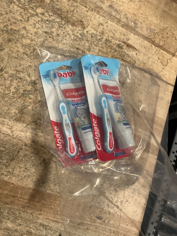 Photo 1 of  2 packs Colgate Baby Toothbrush and Fluoride Free Training Toothpaste Kit, Bubblefruit, 1.75 oz, 3-24 Months