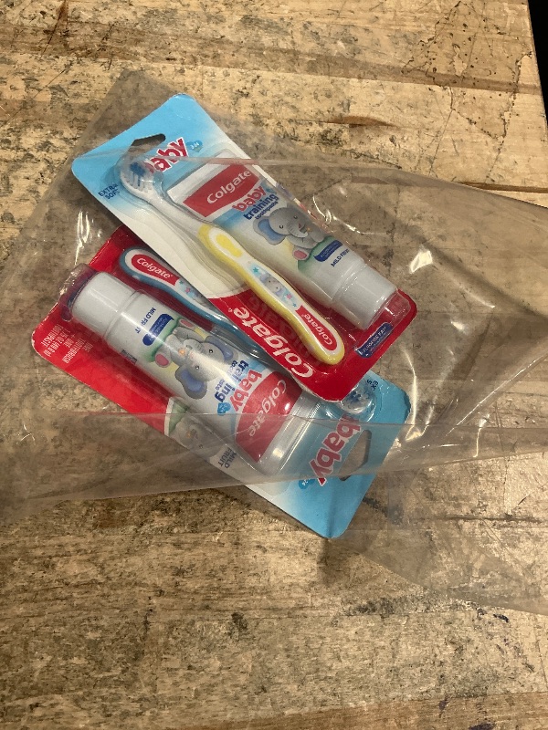 Photo 1 of  2 packs Colgate Baby Toothbrush and Fluoride Free Training Toothpaste Kit, Bubblefruit, 1.75 oz, 3-24 Months