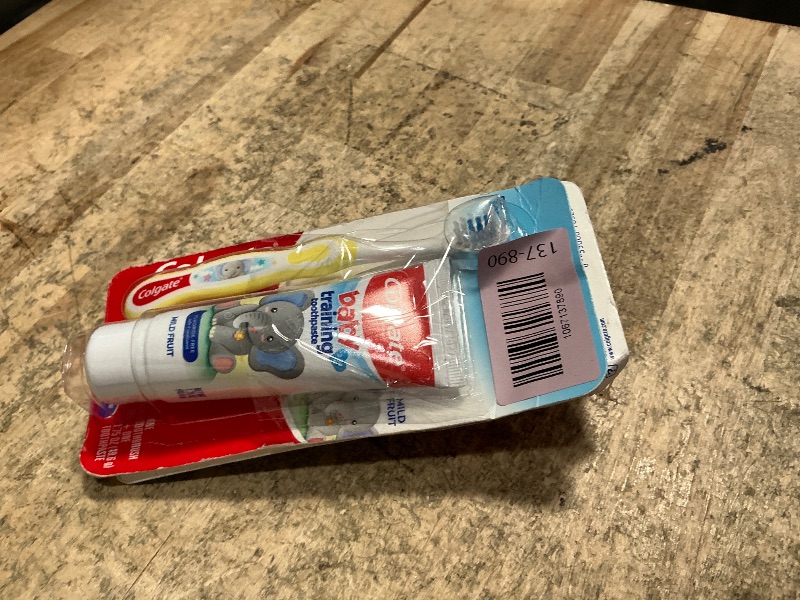 Photo 1 of  2 Colgate Baby Toothbrush and Fluoride Free Training Toothpaste Kit, Bubblefruit, 1.75 oz, 3-24 Months