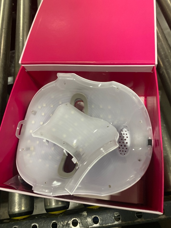 Photo 1 of Red Light Therapy Mask for Face & Neck, LED Face Light Therapy,USB C Rechargeable,Infrared Mask for Home Working Travel Yoga (Blush)