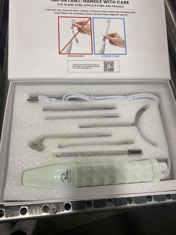 Photo 1 of Pure Daily Care NuDerma Clinical Portable Skin Therapy Wand, Machine with 6 Fusion Neon + Argon Wands – Anti Aging - Clarifying - Skin Tightening & Radiance - Wrinkle Reducing