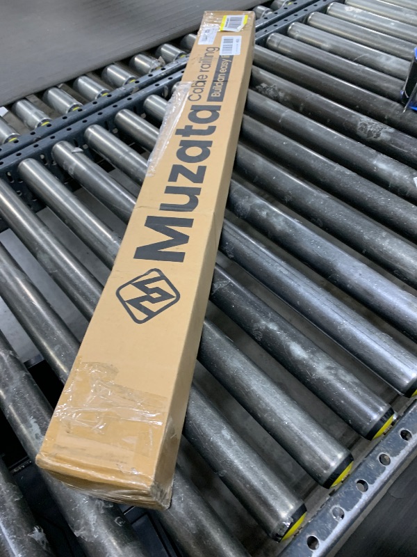 Photo 1 of Muzata Corner Cable Railing Post 36 Inch 36"x2"x2" T-drilled One-Post Corner Solution Surface Mount White Stainless Steel Cable Railing System Kit Indoor Outdoor with Paper User Guide PS02 W34S