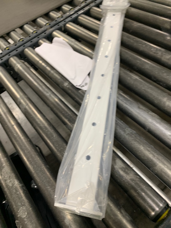 Photo 1 of Muzata Corner Cable Railing Post 36 Inch 36"x2"x2" T-drilled One-Post Corner Solution Surface Mount White Stainless Steel Cable Railing System Kit Indoor Outdoor with Paper User Guide PS02 W34S