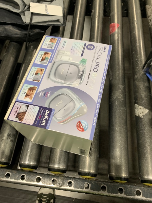 Photo 1 of Shark FacialPro Glow at-Home Hydro-Powered Facial System with DePuffi Hot & Cold Therapy – Professional Spa Skincare Device for Pore Cleansing, Hydration, & Radiant Glow, Blue, FH320