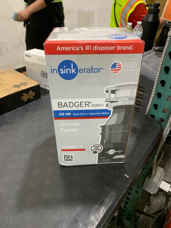 Photo 1 of InSinkErator Badger 5 Garbage Disposal with Power Cord, Standard Series 1/2 HP Continuous Feed Food Waste Disposer, Badger 5 W/C, No Size, Black/Gray